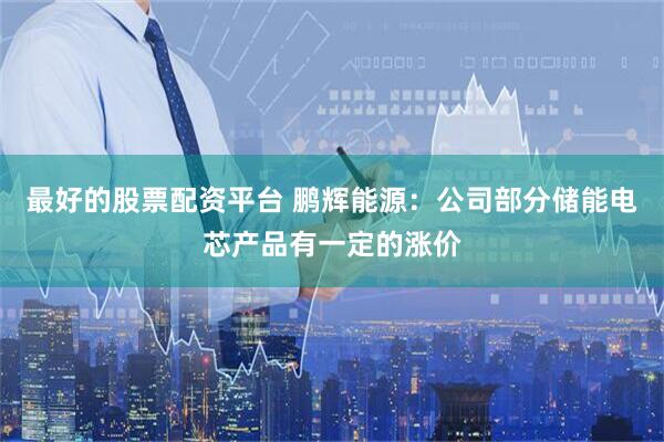 最好的股票配资平台 鹏辉能源：公司部分储能电芯产品有一定的涨价