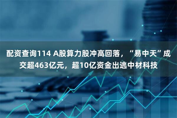 配资查询114 A股算力股冲高回落，“易中天”成交超463亿元，超10亿资金出逃中材科技
